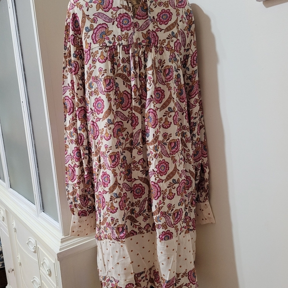 NWT Chaps Short Flowy Tunic Dress  Long sleeves with polkadots accents - Picture 5 of 10